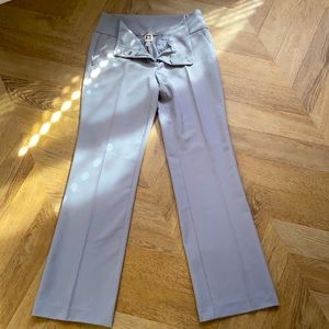 High waisted light grey Ann Klein Trousers